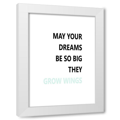 Grow Wings White Modern Wood Framed Art Print by Mi, Suki