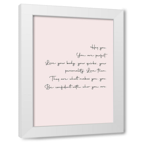 Hey You White Modern Wood Framed Art Print by Mi, Suki