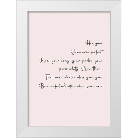 Hey You White Modern Wood Framed Art Print by Mi, Suki