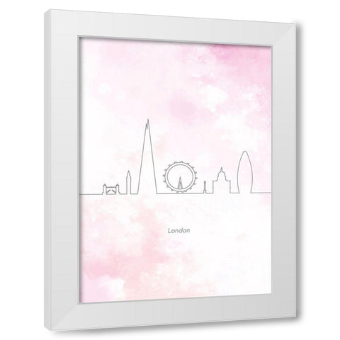 London Skyline White Modern Wood Framed Art Print by Hollie, Jasmine