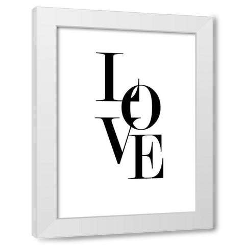 Love White Modern Wood Framed Art Print by Mi, Suki