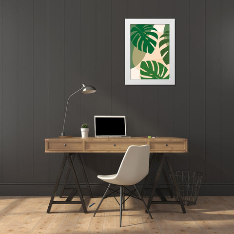 Monstera White Modern Wood Framed Art Print by Hollie, Jasmine