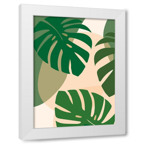 Monstera White Modern Wood Framed Art Print by Hollie, Jasmine