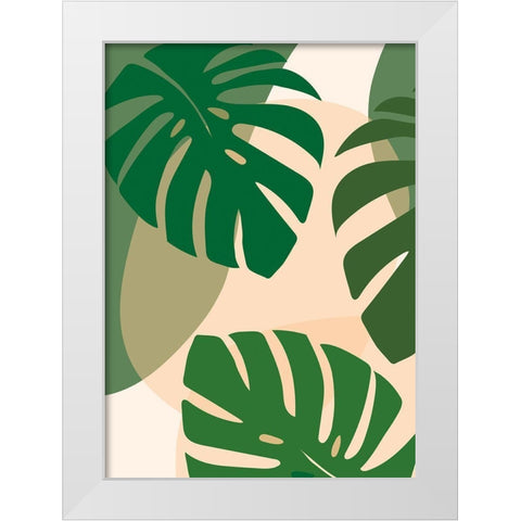 Monstera White Modern Wood Framed Art Print by Hollie, Jasmine