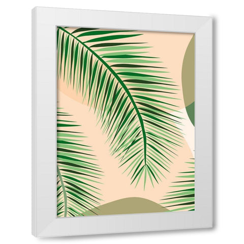 Palm Leaf White Modern Wood Framed Art Print by Hollie, Jasmine