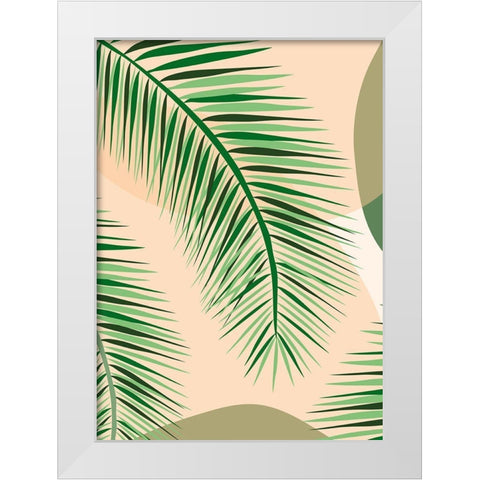 Palm Leaf White Modern Wood Framed Art Print by Hollie, Jasmine
