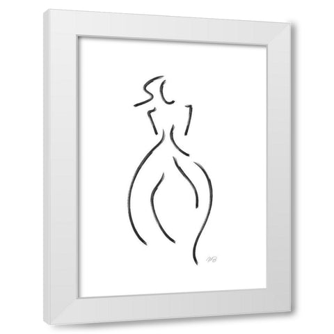 Simple Sketch - Chloe White Modern Wood Framed Art Print by Ratcliffe, Tiffany