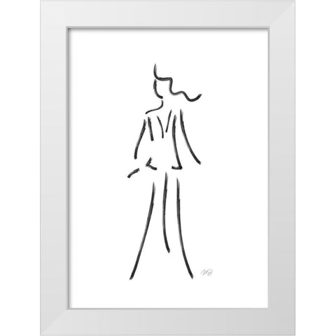 Simple Sketch - Yves White Modern Wood Framed Art Print by Ratcliffe, Tiffany
