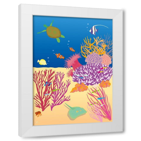 Underwater No.1 White Modern Wood Framed Art Print by Hollie, Jasmine