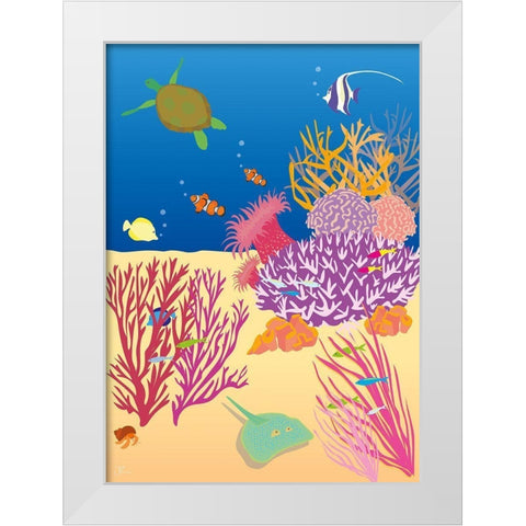 Underwater No.1 White Modern Wood Framed Art Print by Hollie, Jasmine