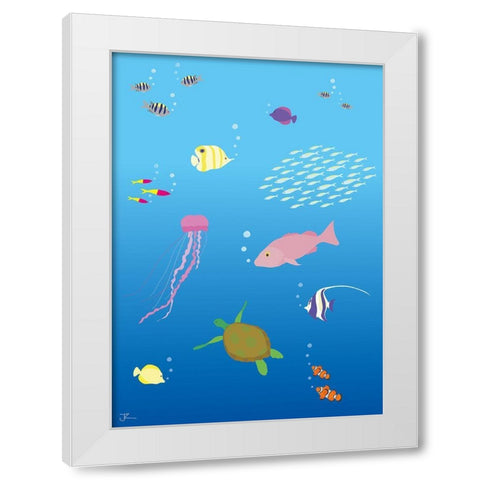 Underwater No.2 White Modern Wood Framed Art Print by Hollie, Jasmine