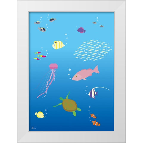 Underwater No.2 White Modern Wood Framed Art Print by Hollie, Jasmine