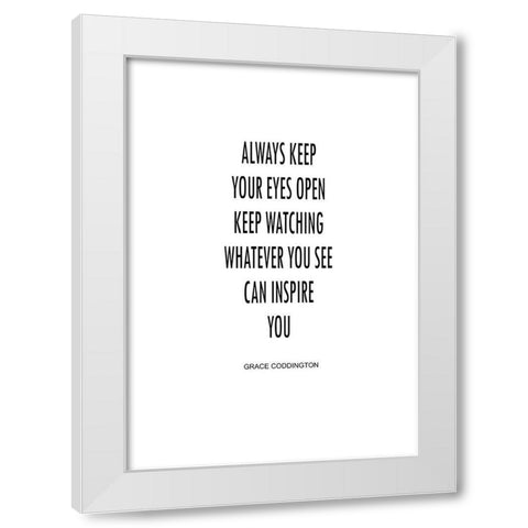 Whatever You See White Modern Wood Framed Art Print by Mi, Suki