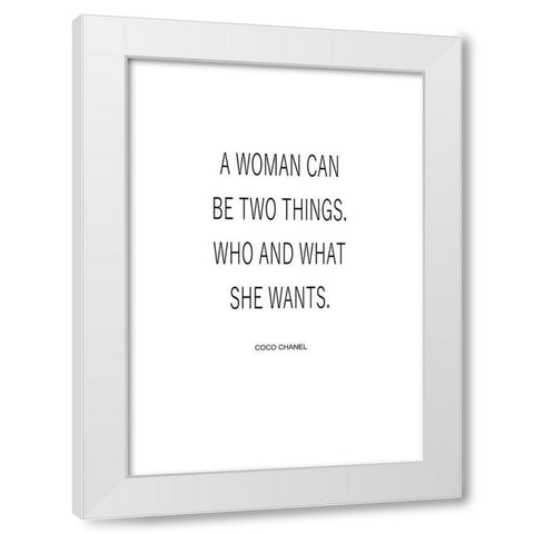 Who and What She Wants White Modern Wood Framed Art Print by Mi, Suki