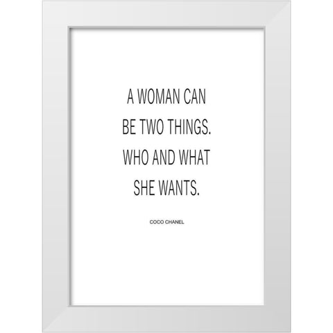 Who and What She Wants White Modern Wood Framed Art Print by Mi, Suki