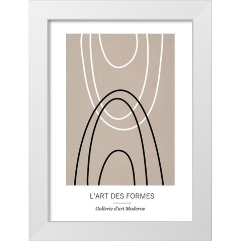 Formes White Modern Wood Framed Art Print by Ratcliffe, Tiffany