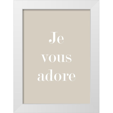 Je Vous Adore White Modern Wood Framed Art Print by Mi, Suki