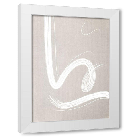 Linen Lines No.1 White Modern Wood Framed Art Print by Ratcliffe, Tiffany