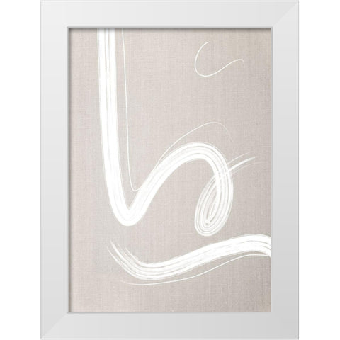 Linen Lines No.1 White Modern Wood Framed Art Print by Ratcliffe, Tiffany
