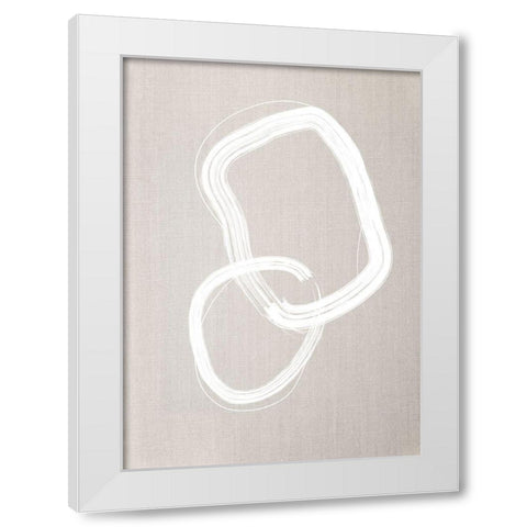 Linen Lines No.2 White Modern Wood Framed Art Print by Ratcliffe, Tiffany