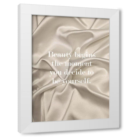 Be Yourself White Modern Wood Framed Art Print by Mi, Suki
