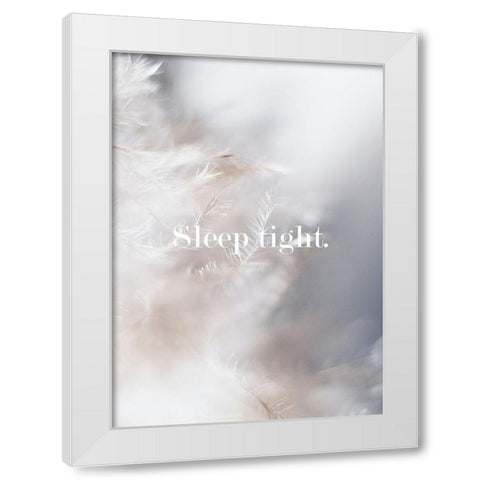 Sleep Tight Feathers White Modern Wood Framed Art Print by Mi, Suki