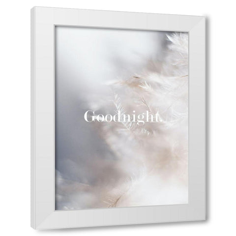 Goodnight Feathers White Modern Wood Framed Art Print by Mi, Suki