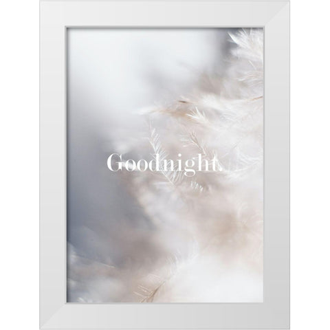 Goodnight Feathers White Modern Wood Framed Art Print by Mi, Suki