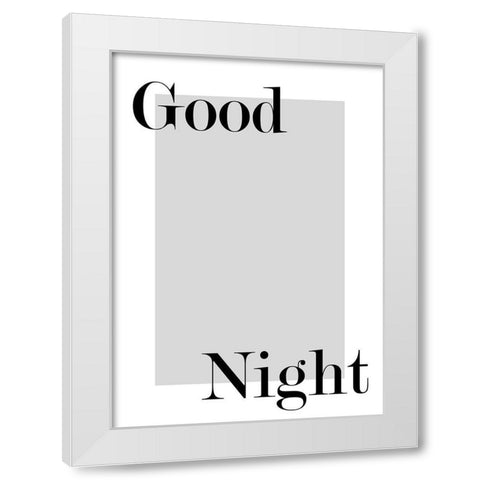 Goodnight White Modern Wood Framed Art Print by Mi, Suki