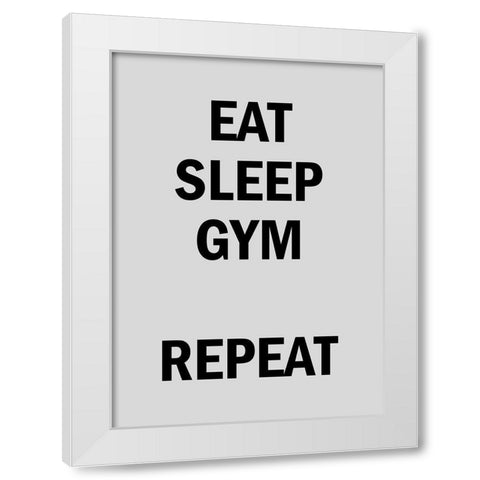 Gym Repeat White Modern Wood Framed Art Print by Mi, Suki