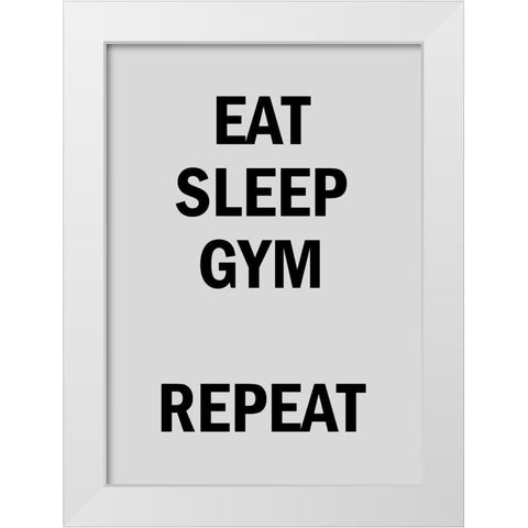Gym Repeat White Modern Wood Framed Art Print by Mi, Suki