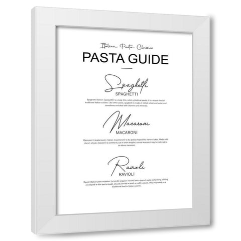Italian Pasta Types White Modern Wood Framed Art Print by Mi, Suki