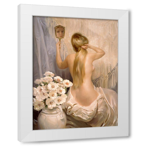 The Mirror White Modern Wood Framed Art Print by Murray, Alan