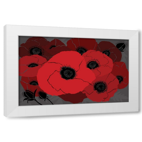 Beautes Rouges I White Modern Wood Framed Art Print by Art Licensing Studio