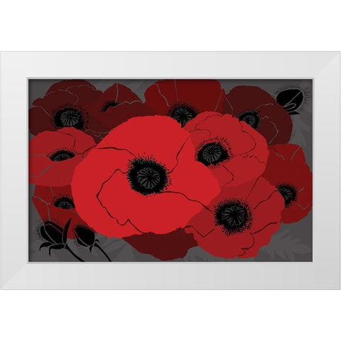 Beautes Rouges I White Modern Wood Framed Art Print by Art Licensing Studio