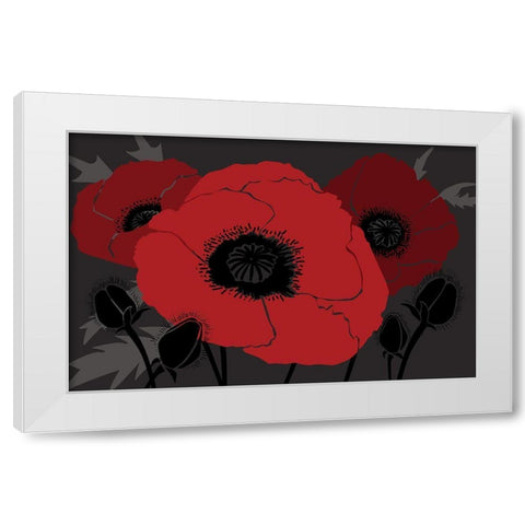 Beautes Rouges II White Modern Wood Framed Art Print by Art Licensing Studio