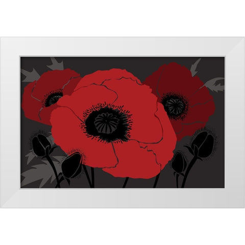 Beautes Rouges II White Modern Wood Framed Art Print by Art Licensing Studio