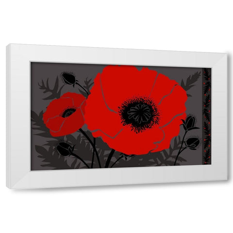 Beautes Rouges III White Modern Wood Framed Art Print by Art Licensing Studio