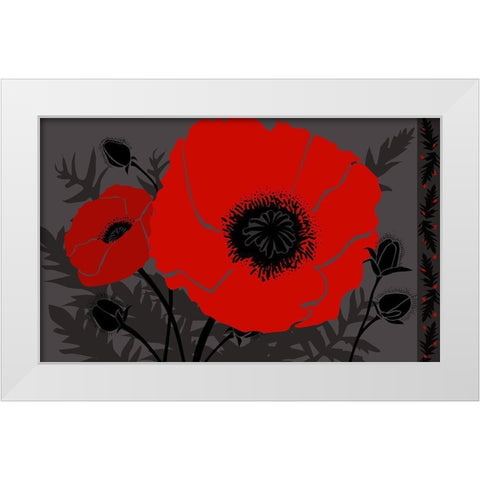 Beautes Rouges III White Modern Wood Framed Art Print by Art Licensing Studio