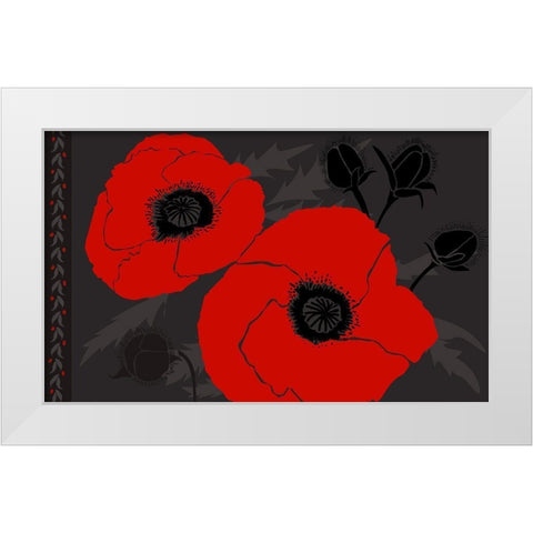 Beautes Rouges IV White Modern Wood Framed Art Print by Art Licensing Studio