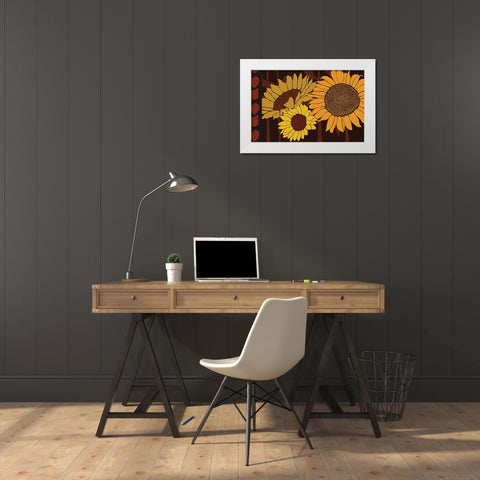 Tournesol III White Modern Wood Framed Art Print by Art Licensing Studio