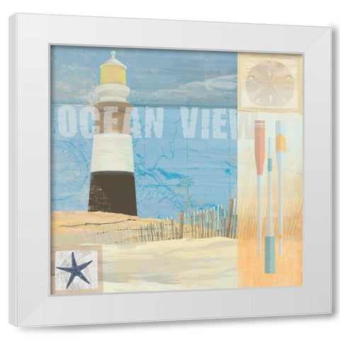 Coastal Beacon 1 White Modern Wood Framed Art Print by Art Licensing Studio