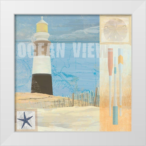 Coastal Beacon 1 White Modern Wood Framed Art Print by Art Licensing Studio