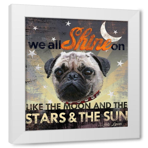 Dog Days - Pug pup White Modern Wood Framed Art Print by Art Licensing Studio