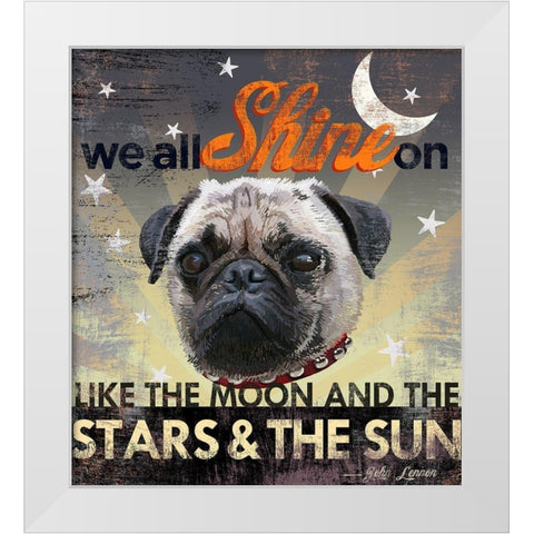 Dog Days - Pug pup White Modern Wood Framed Art Print by Art Licensing Studio