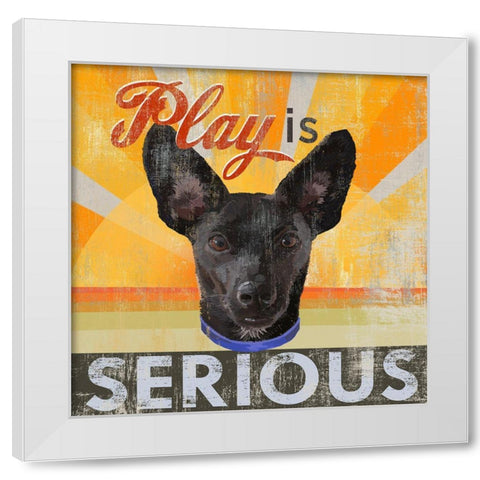 Dog days - llittle black pup White Modern Wood Framed Art Print by Art Licensing Studio