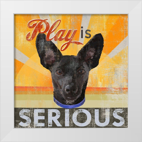 Dog days - llittle black pup White Modern Wood Framed Art Print by Art Licensing Studio