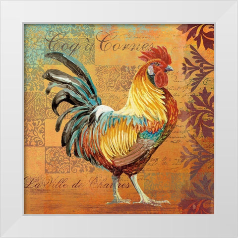 Coq Motifs I White Modern Wood Framed Art Print by Art Licensing Studio