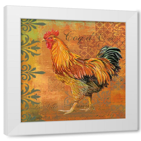 Coq Motifs II White Modern Wood Framed Art Print by Art Licensing Studio