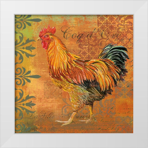Coq Motifs II White Modern Wood Framed Art Print by Art Licensing Studio